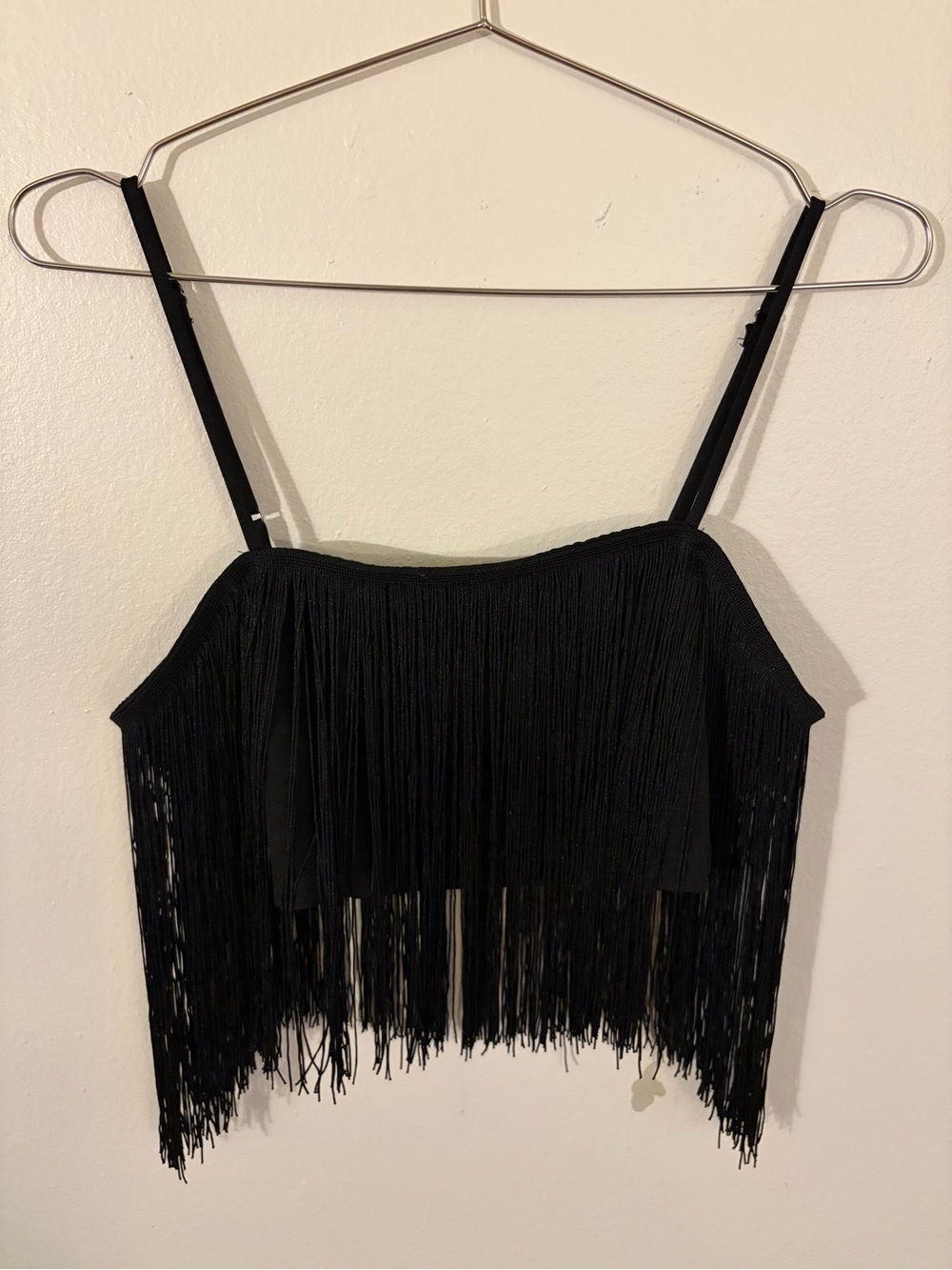 Main Strip Black Fringe Camisole Tank